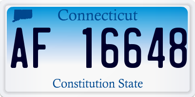 CT license plate AF16648