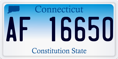CT license plate AF16650