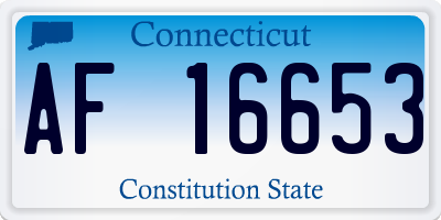 CT license plate AF16653