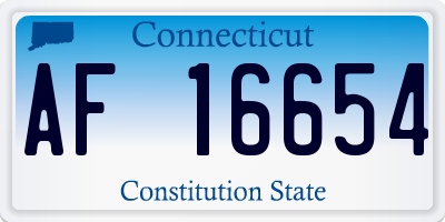 CT license plate AF16654