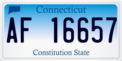 CT license plate AF16657
