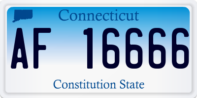 CT license plate AF16666