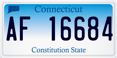 CT license plate AF16684