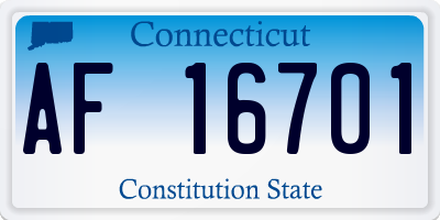 CT license plate AF16701