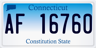 CT license plate AF16760