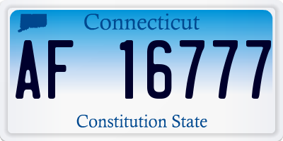CT license plate AF16777