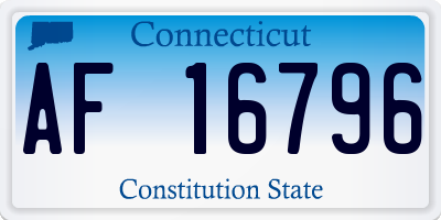 CT license plate AF16796