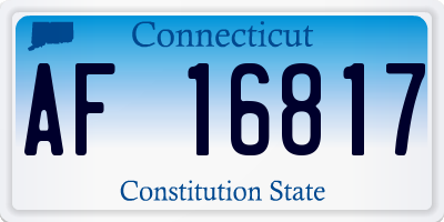 CT license plate AF16817
