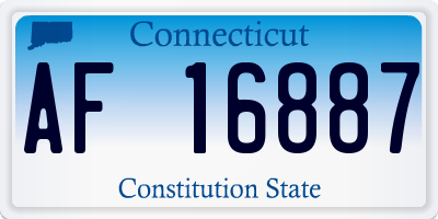 CT license plate AF16887