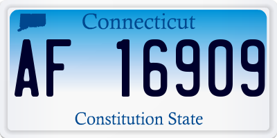 CT license plate AF16909