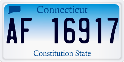 CT license plate AF16917