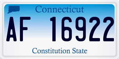 CT license plate AF16922
