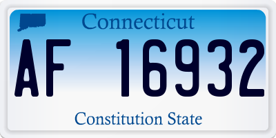 CT license plate AF16932