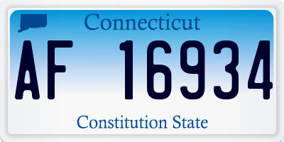 CT license plate AF16934