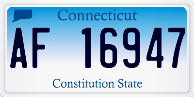 CT license plate AF16947