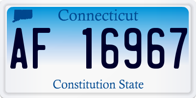 CT license plate AF16967
