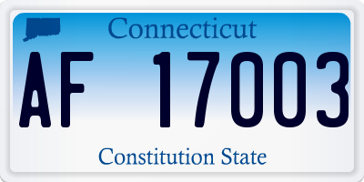 CT license plate AF17003