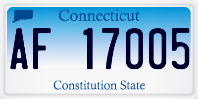 CT license plate AF17005