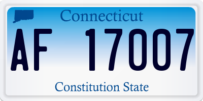 CT license plate AF17007