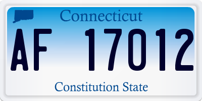 CT license plate AF17012