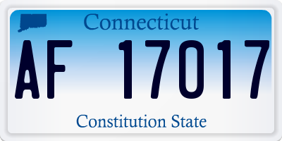 CT license plate AF17017