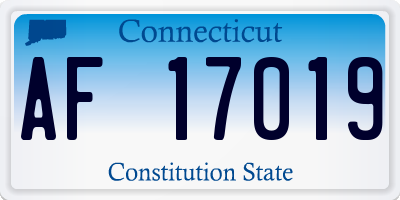 CT license plate AF17019