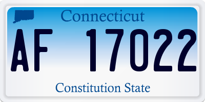 CT license plate AF17022