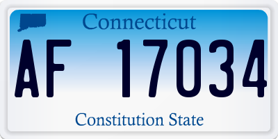 CT license plate AF17034
