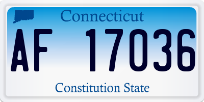 CT license plate AF17036