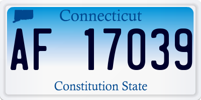 CT license plate AF17039