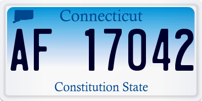 CT license plate AF17042