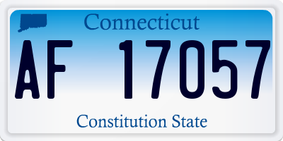 CT license plate AF17057