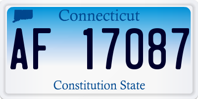 CT license plate AF17087