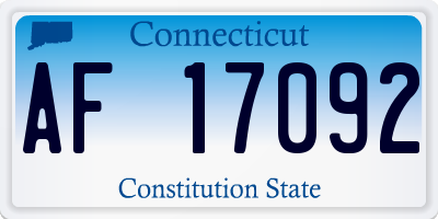 CT license plate AF17092