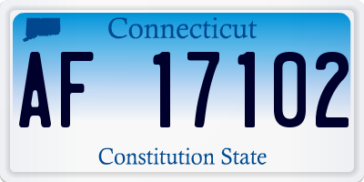 CT license plate AF17102