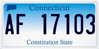 CT license plate AF17103