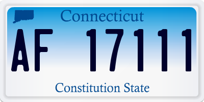 CT license plate AF17111