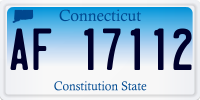 CT license plate AF17112
