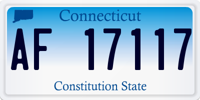 CT license plate AF17117