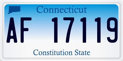CT license plate AF17119