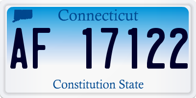 CT license plate AF17122