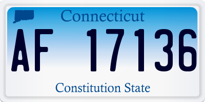 CT license plate AF17136