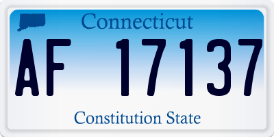 CT license plate AF17137