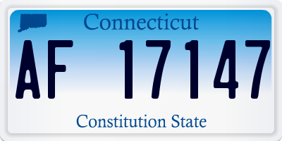CT license plate AF17147