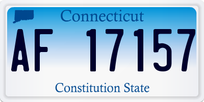 CT license plate AF17157