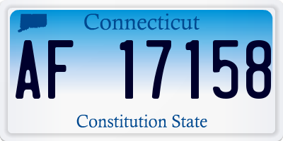 CT license plate AF17158