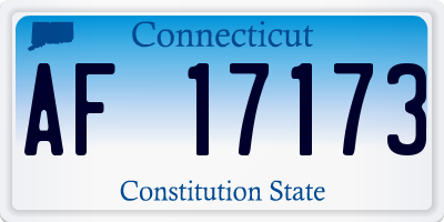 CT license plate AF17173