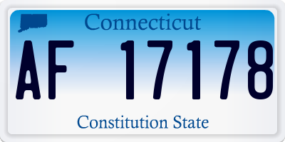CT license plate AF17178