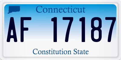CT license plate AF17187