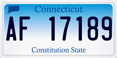 CT license plate AF17189